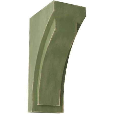 5 1/2W X 7 3/4D X 14H Jumbo Felix Wood Vintage Decor Corbel, Restoration Green